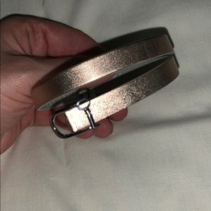 Double-wrap leather bracelet